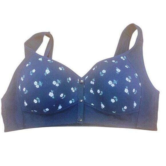 Blue Floral front clasp XL bra - Picture 1 of 4